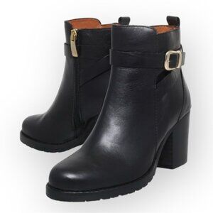 Kurt Geiger London Black Sofie Mid Heel Ankle Boots 39